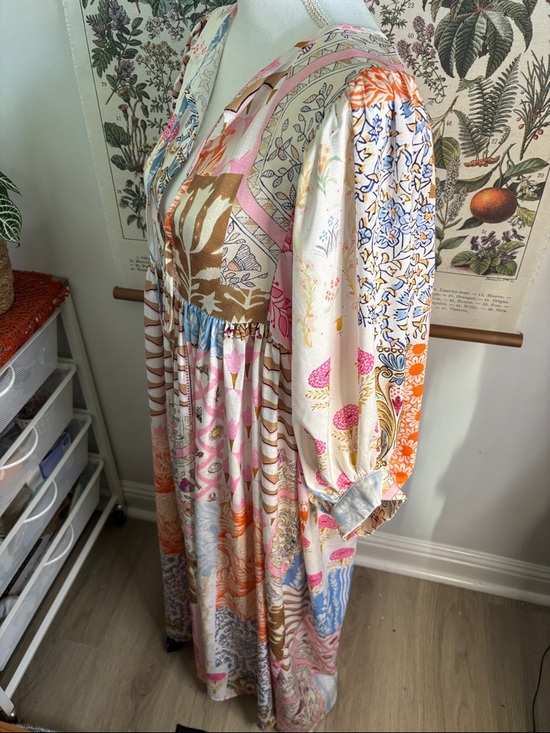 Bohemian Patchwork Maxi Dress Medium - Picture 4 of 6